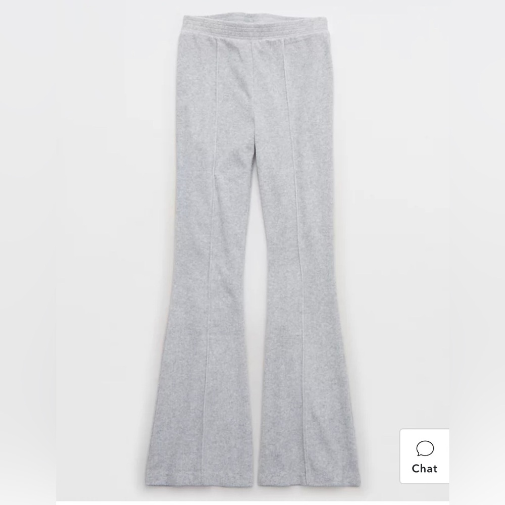 Aerie Groove-on Rib Velour Flare Pant
